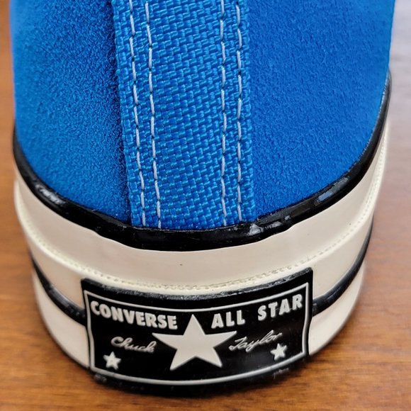 Converse Women's Chuck 70 Hi Suede 162370C Blue Hero/Black/Egret Size 6 - Picture 9 of 11